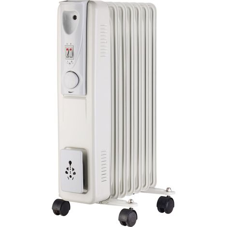MaxxHome Radiatore ad Olio Elettrico – 7 Elementi, Meno Consumo Energetico, Protezione Contro il Surriscaldamento, Riscaldamento Elettrico con Termostato, 1500W (1/5)