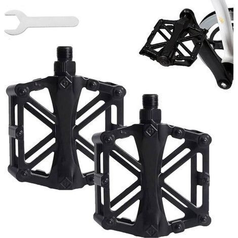 Pédales vélo universelles - pédales vélo enfant - pédales plates - accessoires VTT - pédaliers - incluant outil de fixation (1/5)