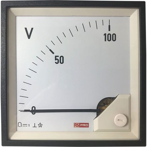 Ampèremètre analogique de panneau V c.c. RS PRO, 96mm x 96mm ( Prix pour 1 ) (1/3)