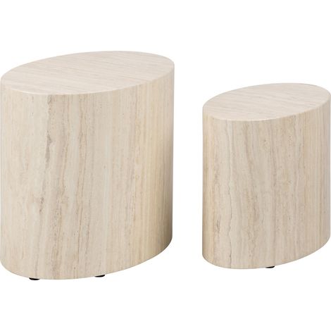 Mice Couchtisch Satz von 2 Stück beige.