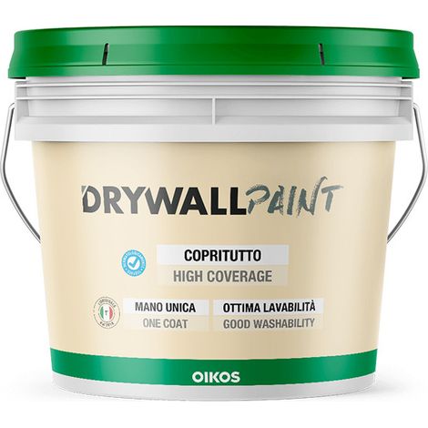 Pittura copritutto Oikos Drywall bianca lt. 4 (1/2)