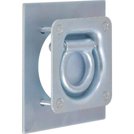 Anneaux d'arrimage pour remorque et camion acier galvanisé 2000 kg argenté lot de 6 pièces (1/5)