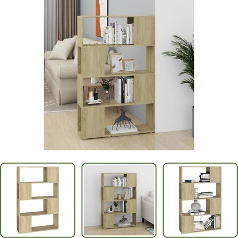 vidaXL Holzregal - Bücherregal Raumteiler Sonoma-Eiche 80x24x124,5cm Holzwerkstoff (1/5)