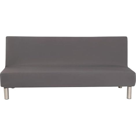 Sollbry Funda elástica para sofá cama sin brazos, funda para futón de 2 plazas, protector de muebles sin brazos con base elástica (gris) (1/4)
