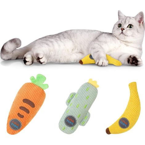 Catnip Plush Toy, 3 Pack Premium Catnip Toy for Cat and Kitten - Cat Stuffed Catnip Toys for Cat Scratch Playing Chew Cleaning Teeth (1/5)