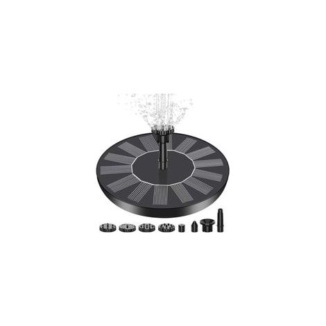 Fontaine Solaire Extérieur Flottante Pompe Bassin Solaire avec 6 Buses pour Bain d'oiseaux Aquarium Jardin Fontaine(1,5W)