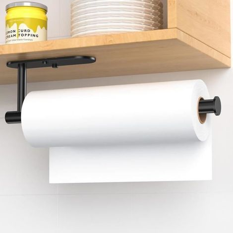 Porte Sopalin Mural Essuie Tout, Porte-Rouleau de Cuisine Auto-Adhésif ou Trou Percé Double pour Armoire de Cuisine ou Salle de Bain (1/4)