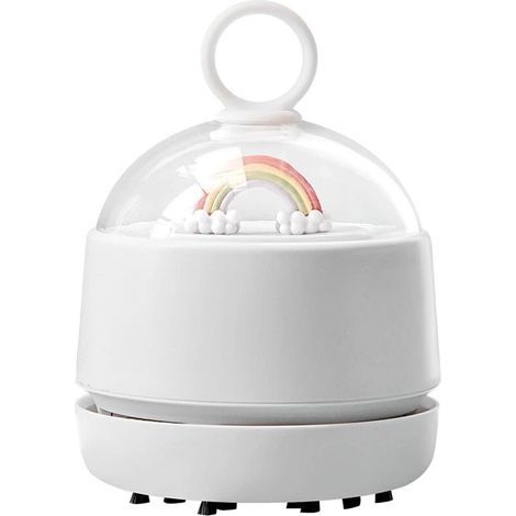 Aspiradora de escritorio, mini aspiradora USB, mini limpiador de polvo portátil para escritorio, para limpiar teclado de computadora portátil, mesa para el hogar, oficina, automóvil, blanco (1/4)