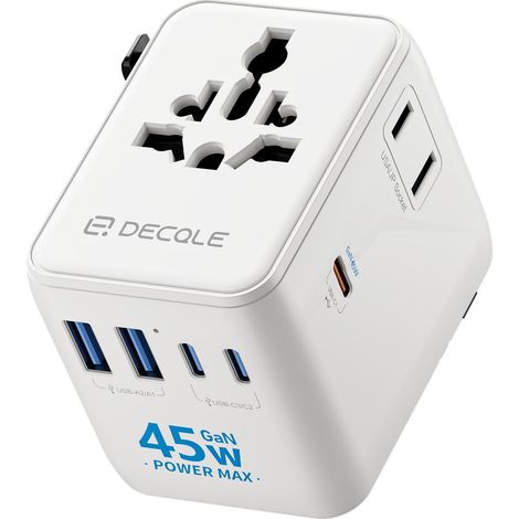 Adaptateur Prise Universelle avec 3 USB-C 45W (1/5)