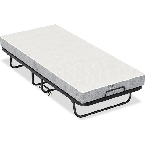 TolleTour Letto per ospiti 80x190cm con materasso, su ruote, pieghevole, letto pieghevole fino a 120 kg, portatile