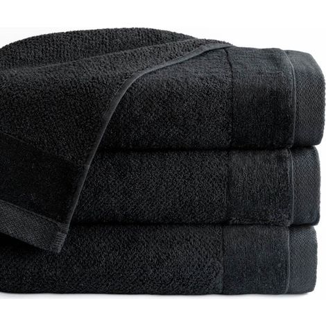 Serviette Vito 70 x 140 cm, noire, 550 g, 100 % coton (1/4)