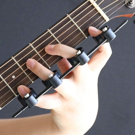 Écarteur de doigts ajustable - Bandes de résistance pour entraînement de la vitesse des doigts (guitare, basse, piano) - Accessoires pour renforcer les mains (1/5)