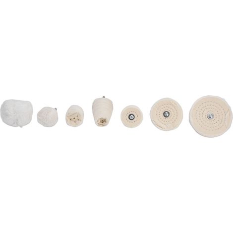 Kit de 7 disques de polissage en coton pour perceuse, mandrin 6 mm, parfait pour bijoux et miroirs (1/5)