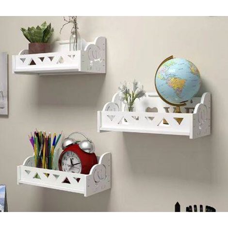 TrAdE Shop Traesio - Tris Mensole Da Parete Scritta Love Con Motivi Intagliati Decorativi Casa Soggiorno Camera - (1/2)