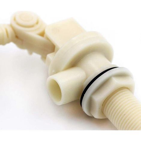 Lot de 2 vannes à flotteur pour abreuvoirs automatiques en acier inoxydable 1/2" avec robinet d'arrêt pour réservoir d'alimentation et abreuvoirs pour chevaux et bovins. (1/5)