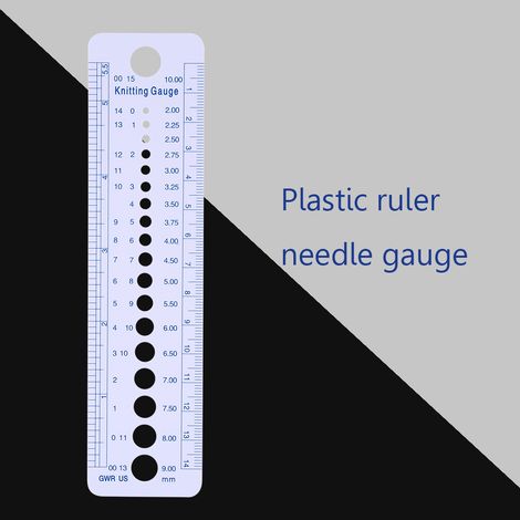 Règle de jauge pour aiguilles à tricoter en plastique (pouces/cm), outils de couture, tailles US, UK et Canada : 2 à 10 mm (1/5)