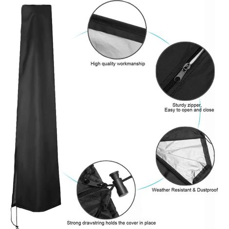 Housse De Parasol - Tissu Oxford Imperméable Et Anti-UV - Protection Pour Jardin Et Terrasse - 1 Pièce (1/2)