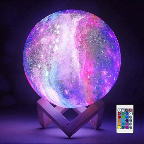 Lampe lune galaxie 3D avec 16 couleurs LED et télécommande (1/5)