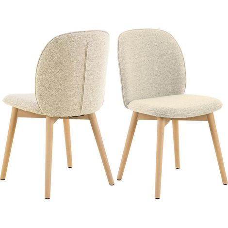 Chaises scandinaves en tissu bouclette (lot de 2) - ALIX (1/5)