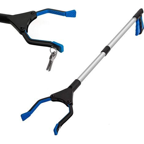 Folding garden grabber, waste grabber, advanced grabber, handle with magnetic tip for waste removal, 82 cm blue extension arm (1/5)