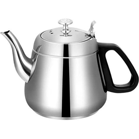 Théière en acier inoxydable avec infuseur, bouilloire haute capacité de 1,5 L, pour eau bouillante, compatible avec la plaque de cuisson (1/5)
