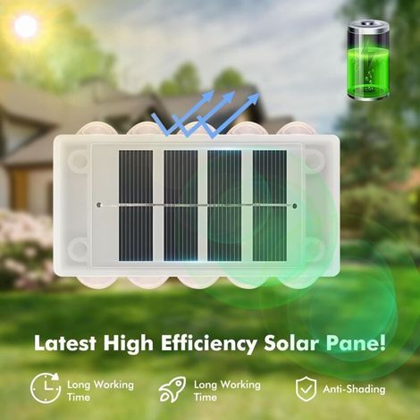 Set of 4 Solar Outdoor Garden Lights 10 LED Waterproof IP65 Fence Outdoor Wall Lights Direct Lighting for Garden Yard Fence Garage Entrance Gate Driveway (1/3)