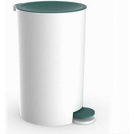 Cleafe - Cestino Pattumiera A Pedale Arredo Bagno Bianco Verde Plastica Accessorio 69975 - (1/2)