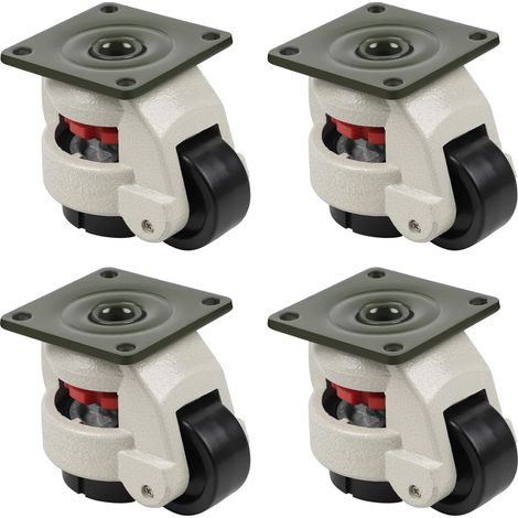 Roulettes de Nivellement Rétractable 500KG pour Établi, Roulettes pivotantes, pour machine industrielle Gd-60F roulettes en nylon à usage intensif (1/5)