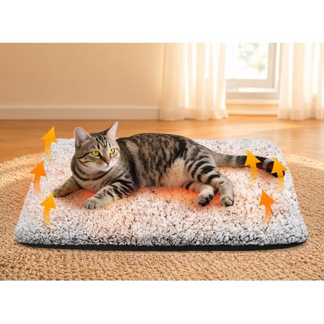 Lit autochauffant, tapis thermique 2.0 amélioré, chats d’intérieur, 40x50cm Tapis auto-chauffant non électrique, housse amovible lavable, film thermo-réfléchissant, dos antidérapant (1/5)
