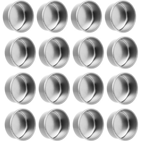 Photophore Bougie Chauffe-Plat - Aluminium - Rond - Vide - Argenté - Lot de 20 (1/5)