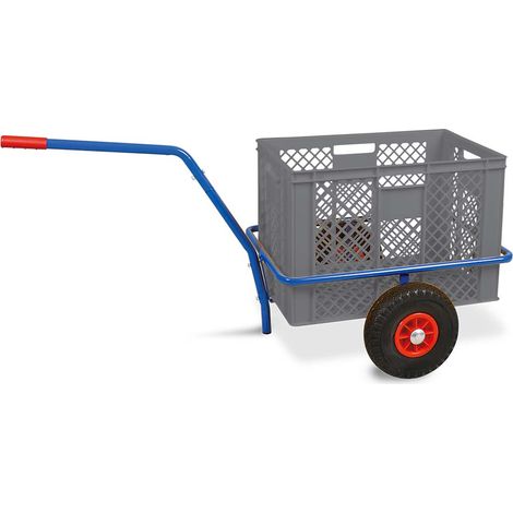 BRB Handwagen mit Kunststoffkorb, H 410 mm, grau, LxBxH 1250x640x660 mm, Tragkraft 200 kg (1/2)