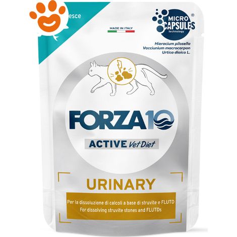 Forza10 Cat Active Urinary Pesce in Patè - Bustina 80 Gr - Cibo Umido Gatti