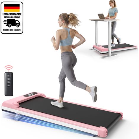 Tragbares Laufband mit 2,5 PS für Büro und Zuhause, extrem leise und ohne Installation, 0,6-6,2 MPH, Fernbedienung, LED-Anzeige, 136 kg Tragkraft (Pink) (1/5)