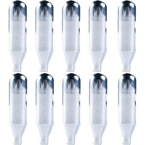 Lot de 10 bouteilles d'air comprimé neuves, antidéflagrantes et de sécurité, pour boissons gazeuses haute pression.
