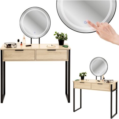 Tavolo da trucco LOFT con specchio a LED e illuminazione a cassetto