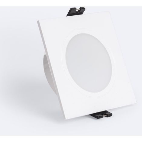 Portafaretto Downlight Quadrato IP65 per Lampadina LED GU10 / GU5.3 Foro Ø75 mm Bianco