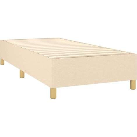 Somier de láminas con patas estructura de cama 80x200 cm tela crema TDL0207247 (1/5)