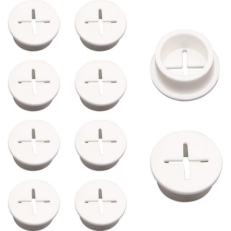 Pasacables flexibles de silicona blanca de 20 mm para mesa de oficina, 10 unidades (1/5)