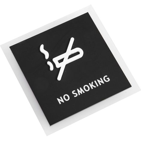Panneaux acryliques « Interdiction de fumer » pour lieux publics (lot de 3, noir) - Office Reminder (1/5)