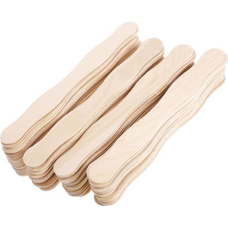 Lot de 100 Poignées de Ventilateur en Bois Rond pour Bricolage Diy, Accessoires Élégants et Polyvalents pour Fêtes et Grandes Réunions (1/5)