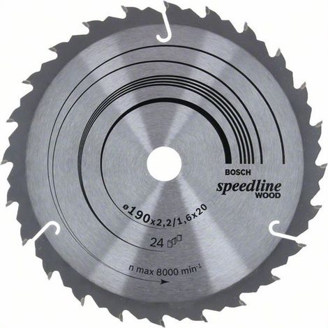 Bosch Kreissägeblatt Speedline Wood, 190 x 20 x 2,2 mm, 24 (1/6)