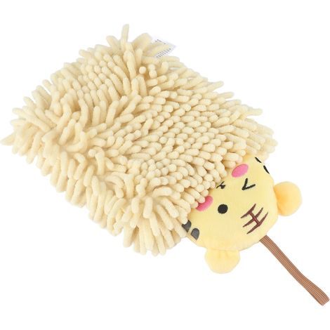Serviette enfant absorbante en microfibre douce, avec boucle de suspension, motif tigre, idéale pour la salle de bain, la cuisine et les toilettes. (1/4)