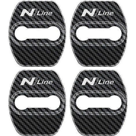 Lot de 4 protections de serrures de portières neuves pour Hyundai Tucson, Solaris, I30, Creta, Ix35, I40, Ix20 et Veloster - Accessoires de décoration automobile - Couleur : fibre de carbone style 1 (1/4)