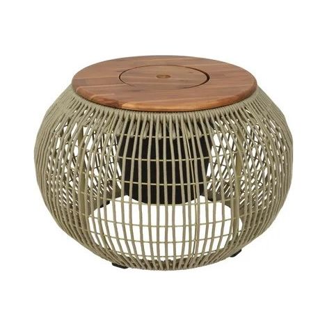 Tavolino multifuncional Seville de plástico beige 58 × 37 cm
