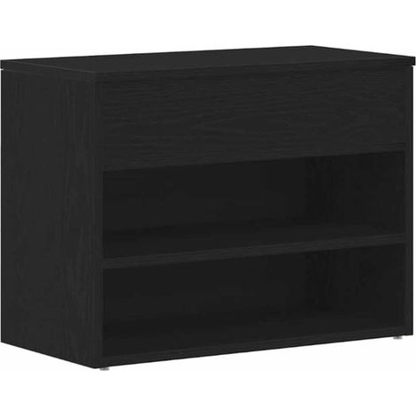 Tabouret à chaussures, chêne noir, 60 x 30 x 45 cm, bois d'ingénierie. (1/5)