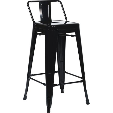 7house Stapelbarer Industrie-Hocker aus Stahl, 41 x 41 x 85 cm