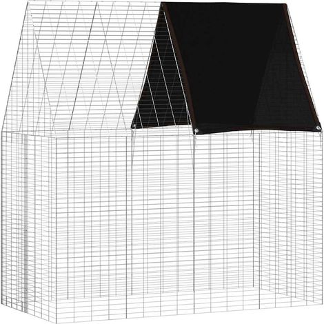 Rabbit Cage Silver 200 x 100 x 210 cm Galvanised Steel vidaXL