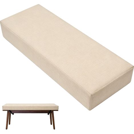 Coussin de banc, housse amovible, coussin balançoire, rebord de fenêtre, 80 x 40 x 5 cm, beige (1/5)