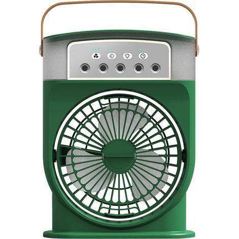 4-in-1 Mini-Klimaanlage, tragbar, leise, tragbarer Ventilator, Mini-Kühler, Typ-C-Wasserklimaanlage mit Timer (Grün) (1/5)
