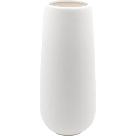 Vase Céramique Blanc 28cm - Design Moderne Surface Givrée - Pour Fleurs Séchées et Fraîches - Décoration Intérieur Salon (1/5)
